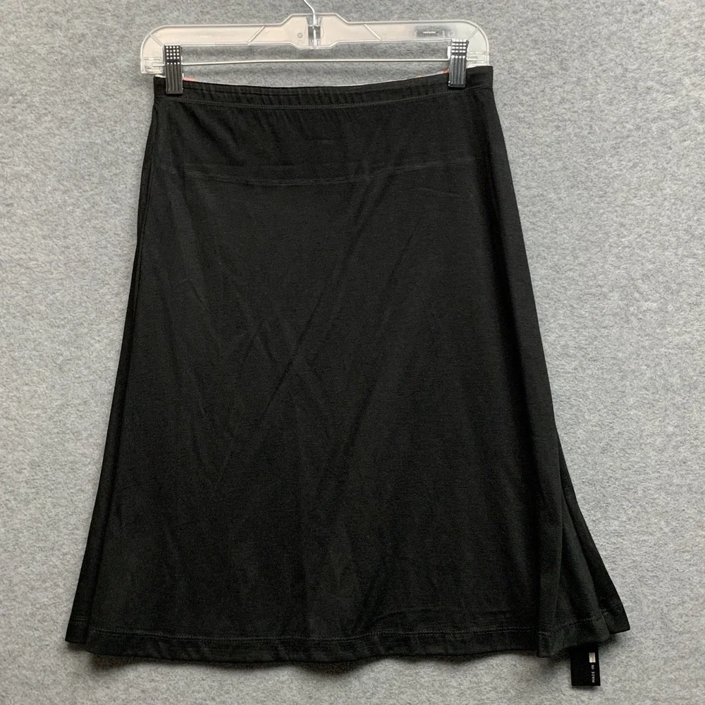 Nally & Millie Women XS Reversible Skirt Patchwork Print/Black Travel Minimal US